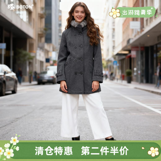 【第2件半价！尾货清仓不退换】波顿女士毛呢大衣LJ520 商品图0