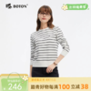 波顿女士春秋季圆领条纹卫衣长袖套头针织衫LT329125 商品缩略图0