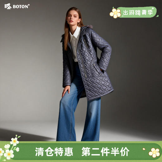 【第2件半价！尾货清仓不退换】波顿女士中长棉褛LJ505 商品图0