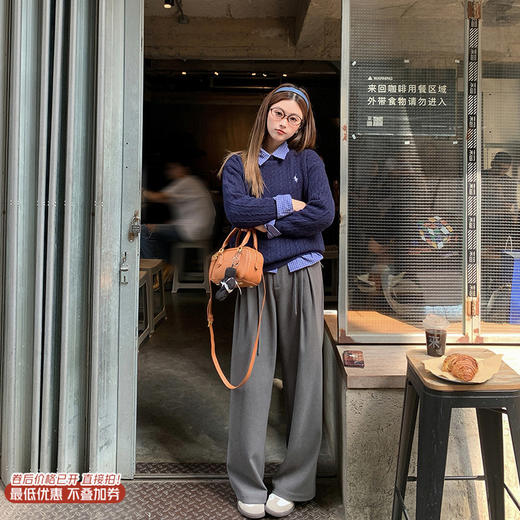 <曾小咸推荐>2.12现货秒杀 ！微信超特价！抽绳直筒西装裤（加厚）日常179.99 立减90 秒杀89.99！！ 商品图0