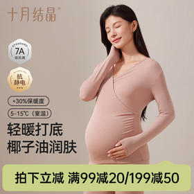 【满99-20/199-50】孕妇秋衣秋裤套装孕期产后哺乳睡衣保暖内衣冬季