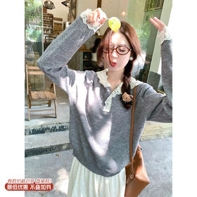 <曾小咸推荐>3.22现货秒杀 ！微信超特价！韩系蕾丝连帽针织衫 日常169.99 立减100 秒杀69.99！！