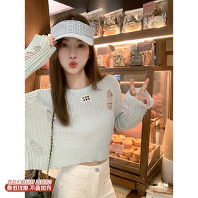 <曾小咸推荐>4.2现货秒杀 ！微信超特价！韩系2破洞针织衫 日常119.99 立减70 秒杀49.99！！