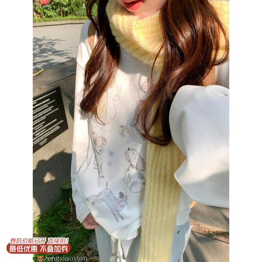 <曾小咸推荐>2.25现货秒杀 ！微信超特价！韩系可爱印花加绒长袖 日常139.99 立减80 秒杀59.99！！ 商品图0