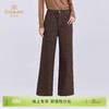 乔万尼新品可可棕复古摩登质感显瘦美拉德直筒裤EZ3F185 商品缩略图0
