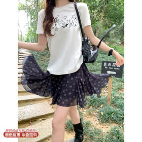 <曾小咸推荐>3.16现货秒杀 ！微信超特价！韩系雪纺碎花半身裙 日常179.99 立减100 秒杀79.99！！ 印花短袖 秒杀59.99