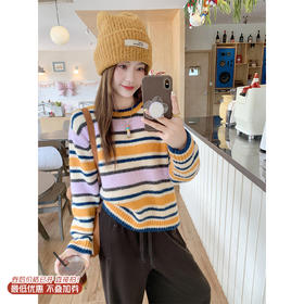 <曾小咸推荐>2.23现货秒杀 ！微信超特价！韩系撞色条纹设计毛衣 日常179.99 立减90 秒杀89.99！！