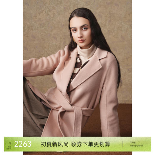 【羊绒】乔万尼羊毛羊绒大衣女秋冬收腰外套ET4B932 商品图0