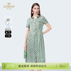 乔万尼新款100%真丝V领修身印花中长款连衣裙ED2E403 商品缩略图0
