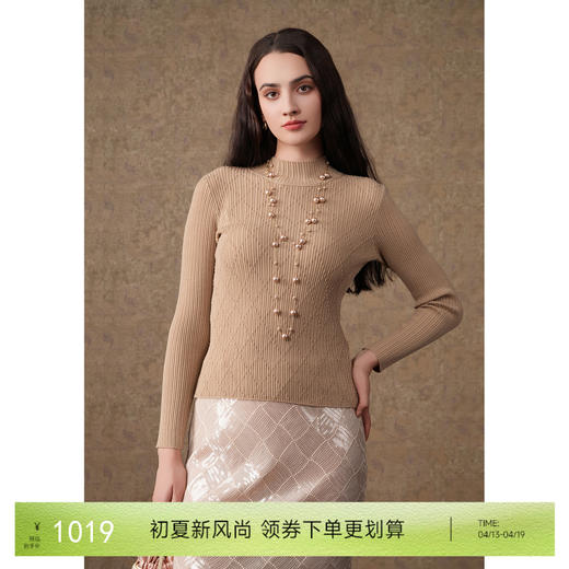 【两色可选】乔万尼针织衫上衣女新品羊毛打底衫半高领ET4M958 商品图0