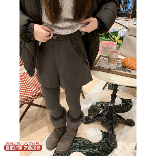 <曾小咸推荐>3.2现货秒杀！微信超特价！韩系灰色高腰直筒短裤休闲裤 日常179.99 立减110 秒杀69.99！ 商品图0