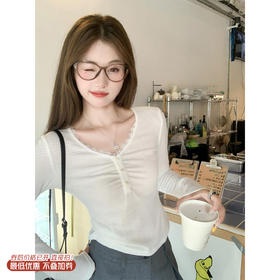 <曾小咸推荐>2.21现货秒杀 ！微信超特价！韩系蕾丝边V领长袖T恤 日常109.99 立减50 秒杀59.99！！西装裤 秒杀89.99！！