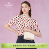 乔万尼夏季新款印花真丝衬衫短袖衬衣女宽松显瘦桑蚕丝上衣ES2C147 商品缩略图0