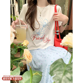 <曾小咸推荐>3.30现货秒杀 ！微信超特价！花朵印花短袖T恤 日常109.99 立减50 秒杀59.99！！