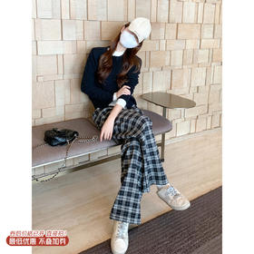 <曾小咸推荐>4.1现货秒杀 ！微信超特价！韩系格子直筒休闲裤 日常229.99 立减140 秒杀89.99！！