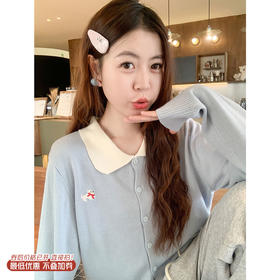 <曾小咸推荐>3.20现货秒杀 ！微信超特价！撞色polo领小狗刺绣针织衫 日常169.99 立减90 秒杀79.99！！