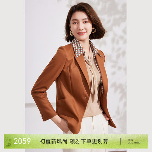 乔万尼西装假两件设计可拆卸领商务通勤EM1B135 商品图0