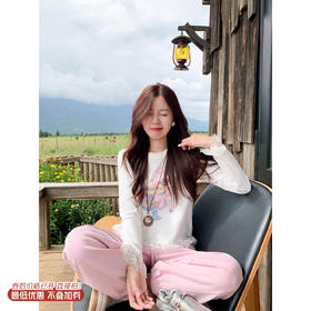 <曾小咸推荐>3.20现货秒杀 ！微信超特价！卡通印花拼接蕾丝边T恤 日常149.99 立减90 秒杀59.99！！