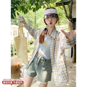 <曾小咸推荐>3.27现货秒杀 ！微信超特价！韩系撞色格纹衬衫 日常159.99 立减90 秒杀69.99！！