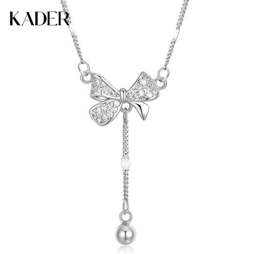 卡蒂罗/KADER 守护结项链 灵动丝带结设计甜美可爱蝴蝶结流苏可调节锁骨链 灵动闪耀满镶闪钻梦幻璀璨吊坠 商品图0