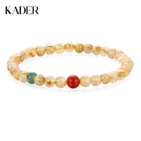 卡蒂罗KADER 【招财进宝】金发晶守运手串 招财纳福新中式本命年幸运之石手饰 小众轻奢设计百搭