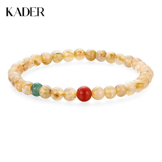 卡蒂罗KADER 【招财进宝】金发晶守运手串 招财纳福新中式本命年幸运之石手饰 小众轻奢设计百搭 商品图0