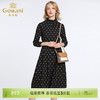 乔万尼春装女 复古高领修身气质碎花长袖连衣裙长裙EB3E203 商品缩略图0