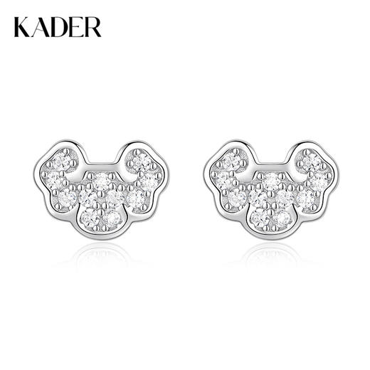 卡蒂罗KADER 流光吉祥锁耳钉 新中式925银闪锆满铺平安锁吉祥如意睡觉免摘养耳洞耳饰 精致小巧可爱 商品图0