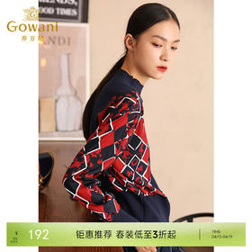 乔万尼针织衫女秋装时尚宽松气质印花套头外穿长袖上衣EN3C351
