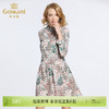 乔万尼春装桑蚕丝大牌长袖印花宽松落腰中长真丝连衣裙EB3E205 商品缩略图0