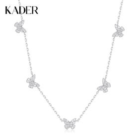 【满钻爆闪】卡蒂罗KADER 蝴蝶秘境项链  925银五蝶转运小众轻奢时尚潮流精致设计感锁骨链 锆石爆闪福蝶