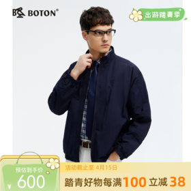 波顿男士春秋季夹克宽松立领高端美式休闲外套MJ036125