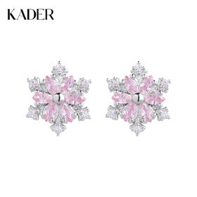 卡蒂罗KADER 925银 满钻雪花耳钉轻奢小众设计甜蜜森系ins风精致氛围感耳饰 时尚日常百搭