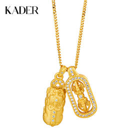 卡蒂罗KADER 貔貅金刚杵项链  925银新中式国潮本命年吞金兽路路通水逆退散锁骨链双重祥瑞#好运 轻奢高级感小众设计
