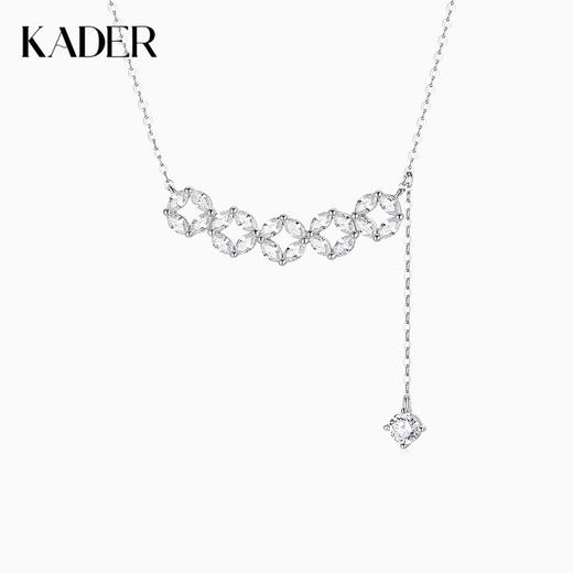 卡蒂罗KADER 财运连连项链  新中式925银纯银五帝钱招财纳福碎碎冰原创设计锁骨链 优雅时尚小众流苏闪锆 商品图0