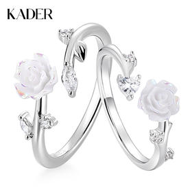 卡蒂罗KADER 流光山茶花闺蜜戒 925银灵动甜美浪漫少女心氛围感 轻奢精致高级百搭开口可调节戒