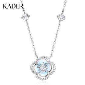 卡蒂罗KADER 夜光虞美人项链 925银跳动会发光的花蕊原创清新优雅小众设计锁骨链 精致简约甜蜜守护恋爱