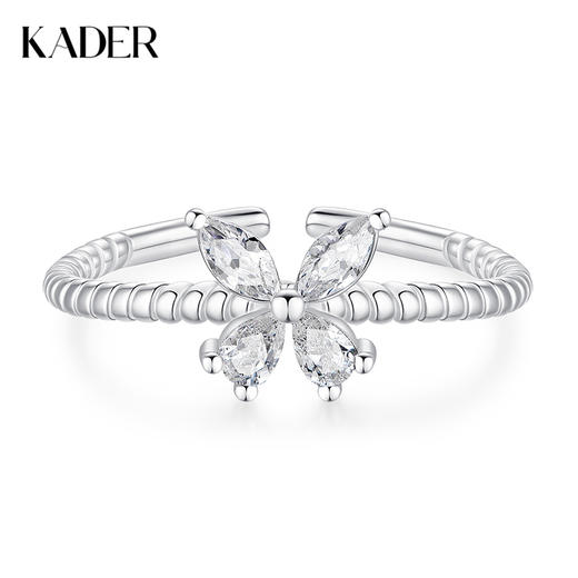 卡蒂罗KADER 烁光蝴蝶女戒 在逃公主系列925银闪锆蝴蝶结闺蜜女戒 精致小众女单戒轻奢有质感 显白ins风少女本命年简约 商品图0
