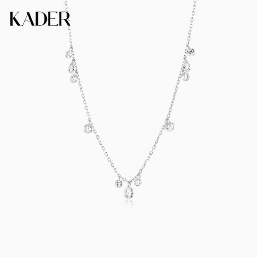 卡蒂罗KADER 银河 925银流苏水滴闪锆时尚百搭简约清新甜美轻奢高级感流苏设计可调节显白锁骨链 恋爱告白 商品图0