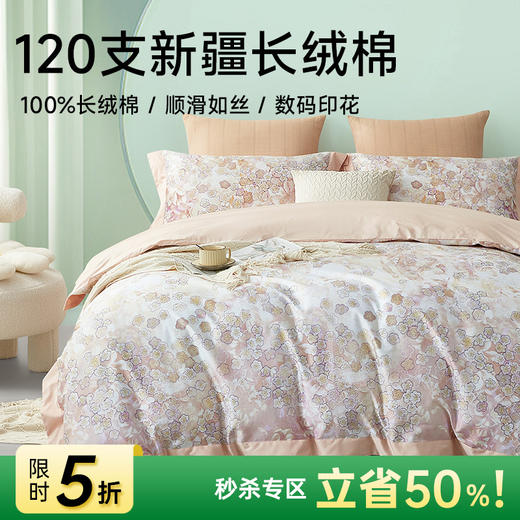 臻品120支长绒棉轻奢印花四件套(雅丽娜) 商品图0