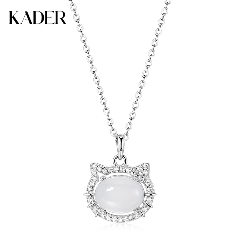 卡蒂罗KADER 【招财福猫】沐光小猫项链 925银梦幻甜美浪漫清冷感气质锁骨链转运 可爱简约ins风 好运 玉髓 项链 女款