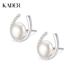 卡蒂罗KADER 拥月珍珠耳钉 经典925银法式赫本风优雅复古纯银珍珠耳饰 小众轻奢设计不撞款 闪耀甜美日常通勤养耳洞#好运