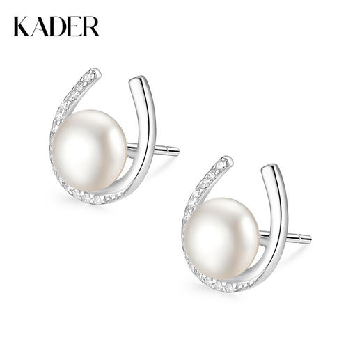卡蒂罗KADER 拥月珍珠耳钉 经典925银法式赫本风优雅复古纯银珍珠耳饰 小众轻奢设计不撞款 闪耀甜美日常通勤养耳洞#好运 商品图0