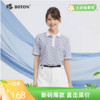波顿女士春夏季蓝白色印花条纹POLO衫高端休闲上衣LT313224 商品缩略图0