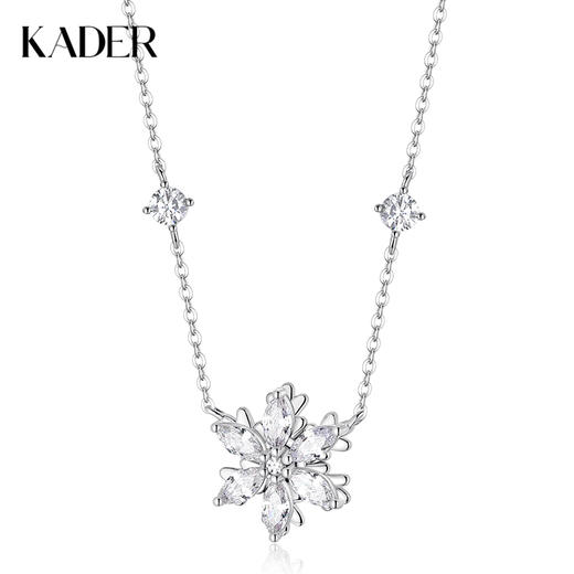 卡蒂罗KADER 雪花项链  925银小众浪漫雪绒花简约百搭原创设计锁骨链 优雅浪漫璀璨闪耀 商品图0