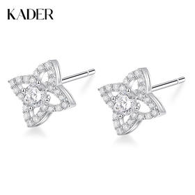 卡蒂罗KADER 心愿微光耳钉 925银小众闪耀四芒星满镶闪锆设计耳饰 精致日常养耳洞百搭款