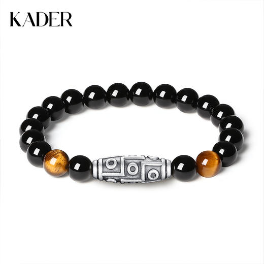 【999足银】卡蒂罗KADER 虎睛石九眼天珠手串 男女皆可袋 新中式复古民族风招财纳福个性小众百搭高级感手串 简约大气吉祥好运 商品图0