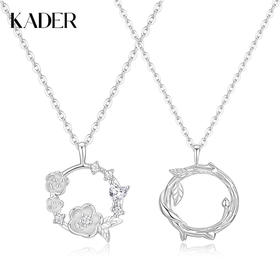 【999足银】卡蒂罗KADER 暗恋海棠情侣项链 简约浪漫花环设计浪漫日常通勤百搭锁骨链 甜蜜告白璀璨闪耀