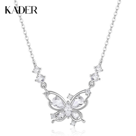 卡蒂罗KADER 浮光蝶梦项链 925银闪闪蝶舞甜美闪耀锆石吊坠蝴蝶结百搭 锁骨链纪念礼盒原创设计本命年好运 商品图0