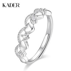 卡蒂罗KADER 心耀爱心女戒  心心相印925银甜美精致简约轻奢高级感小众百搭可调节戒 知性优雅简约日常